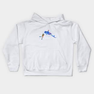 Scuba diver, blue whale shark Kids Hoodie